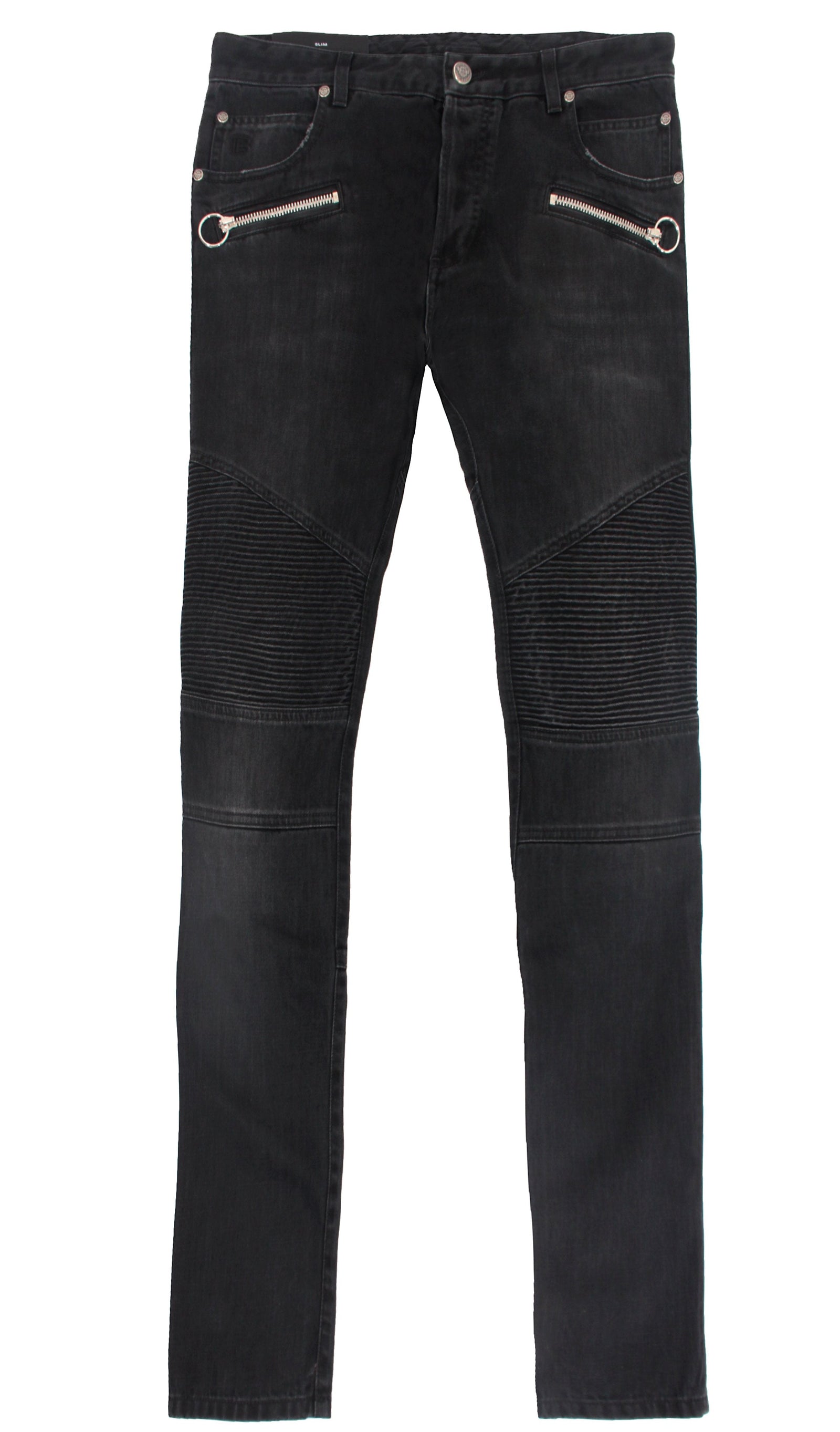 Ribbed Slim Jeans Bleached - Black - PureAtlanta.com